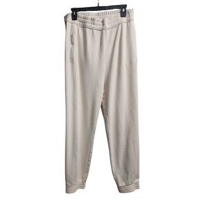 Fabletics Cream Cotton Blend Jogger Pants with Zip‎ Pocket Athleisure Comfort XL